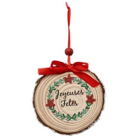 Paris Prix - Sujet De Noël En Bois rondin 9cm Naturel