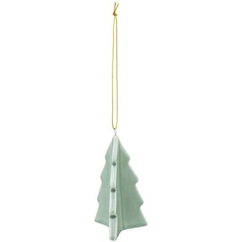 Paris Prix - Sujet De Noël En Céramique sapin 3d 9cm Vert