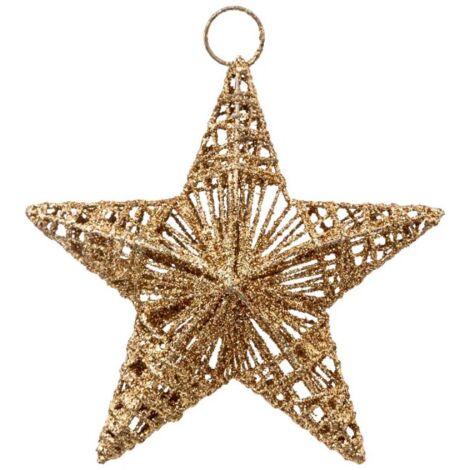 Paris Prix - Sujet De Noël étoile lignes 15cm Cuivre
