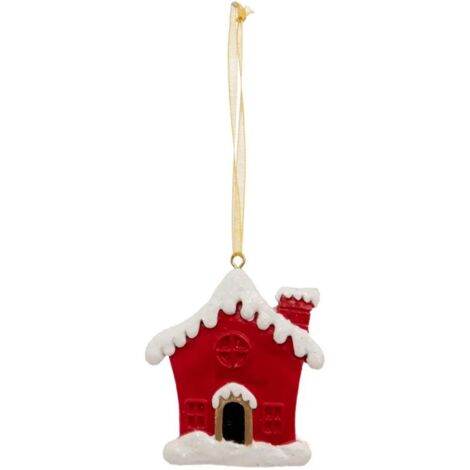 Paris Prix - Sujet De Noël maison 7cm Rouge