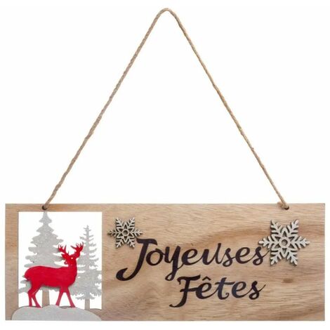 Paris Prix - Sujet De Noël Pancarte première étoile 30cm Beige
