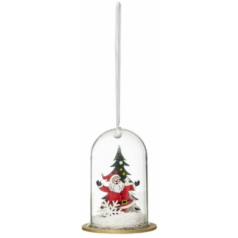 Paris Prix - Sujet De Noël père Noël Cloche 10cm Blanc
