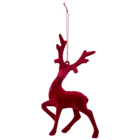 Paris Prix - Sujet De Noël renne 16cm Rouge