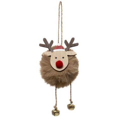 Paris Prix - Sujet De Noël Renne glacé 13cm Marron