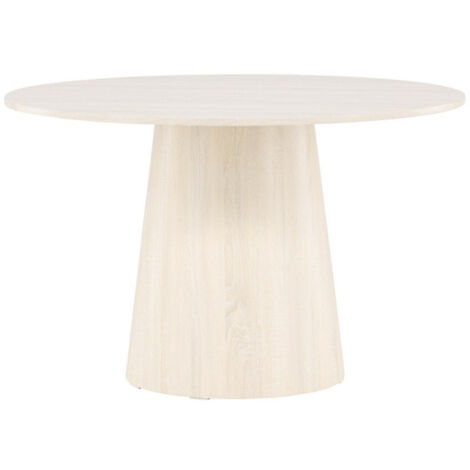 Paris Prix – Table à manger ronde 120cm en MDF naturel – Pour 4 couverts – Hauteur 75cm – Charge maximale 80kg – Design moderne