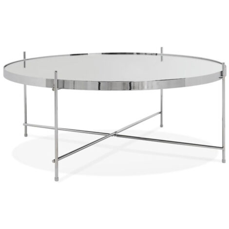 Paris Prix - Table Basse Design En Verre rona 83cm Chromé