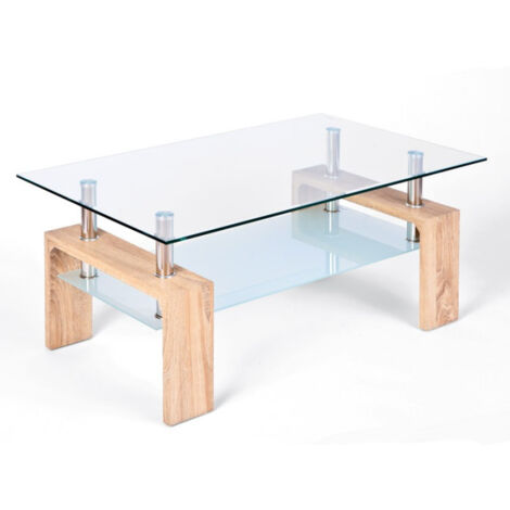 Paris Prix - Table Basse En Verre leny 100cm Naturel