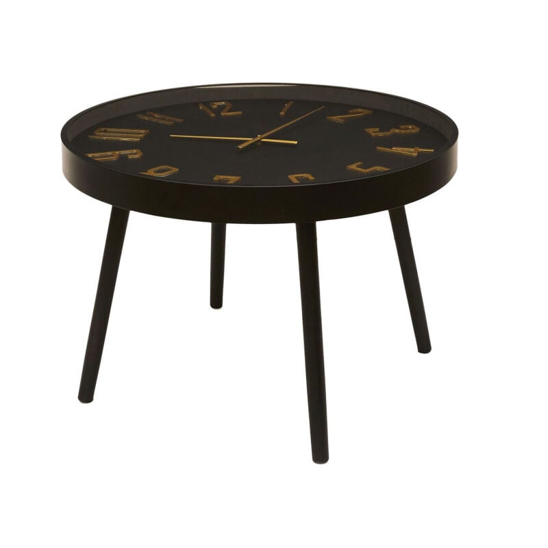 Paris Prix - Table Basse Horloge 'Lounge' 70cm Noir