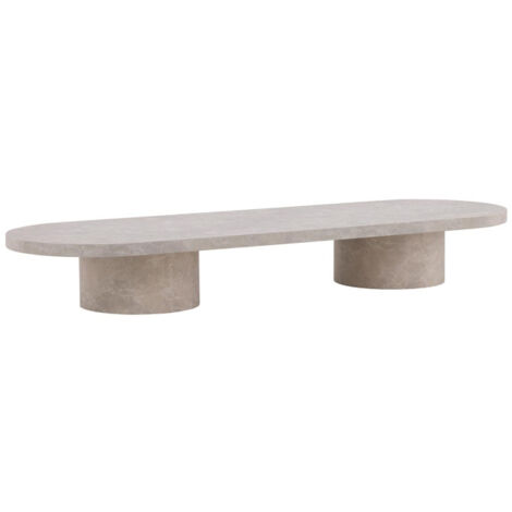 Paris Prix – Table basse ovale 190cm en MDF beige – Plateau en papier 3D – Design moderne et fonctionnel – Pour salon élégant