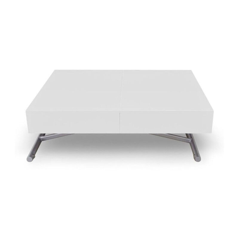 Table Basse Relevable 'Lift' 120-190cm Blanc