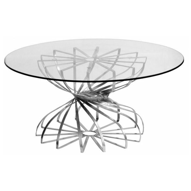 Paris Prix - Table Basse Ronde Design nador 81cm Argent