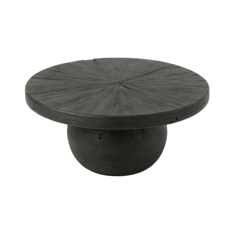 Table Basse Ronde en Bois 'Shanil' 80cm Noir
