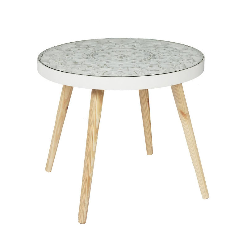Table d'Appoint Design "Arabesque" 50cm Blanc Table d'Appoint Design "Arabesque" 50cm Blanc