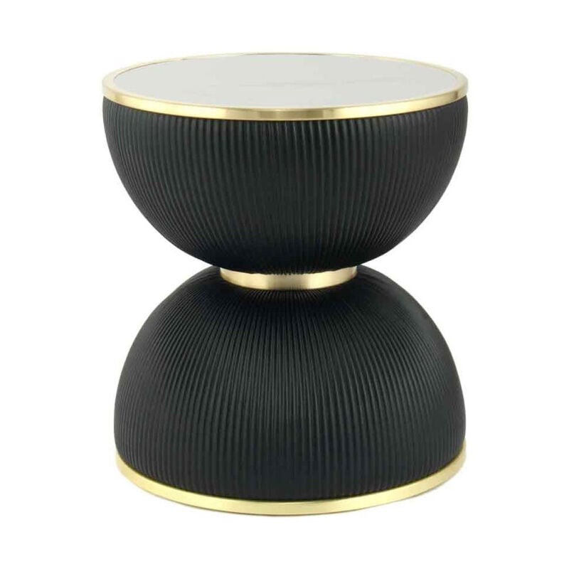 Table d'Appoint Design 'Jokai' 51cm Noir & Or