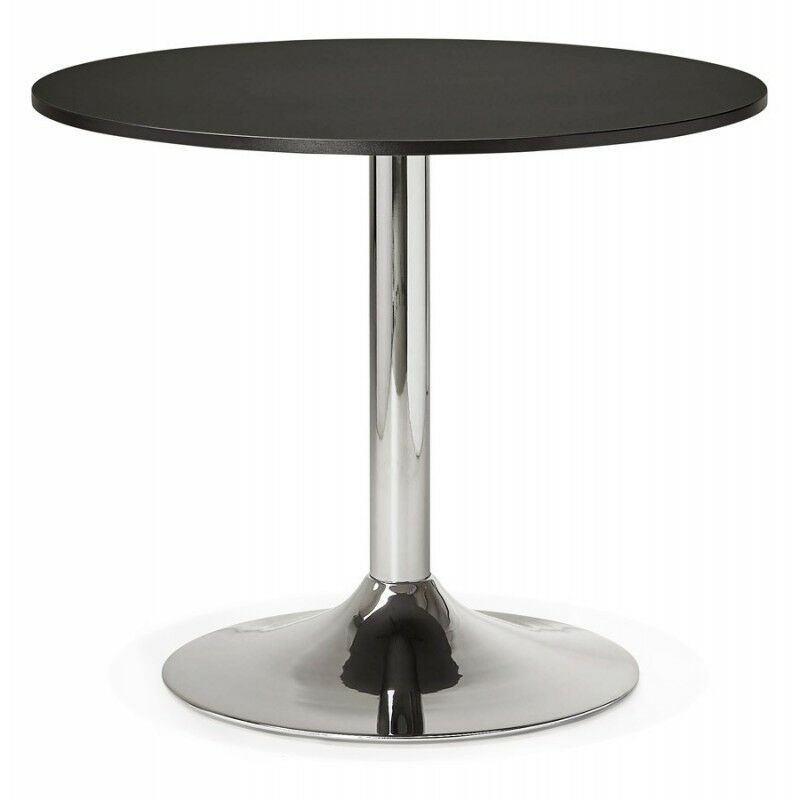 Paris Prix - Table D'appoint Design vanta 90cm Noir & Argent
