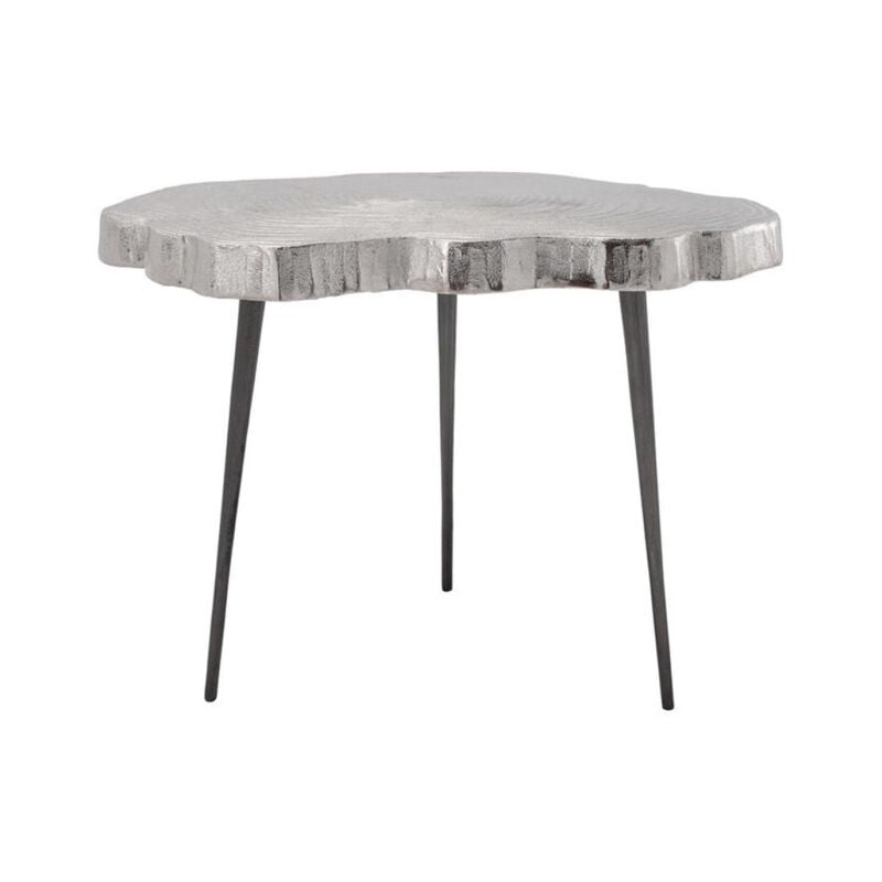 Table d'Appoint Design 'Wood Art' 65cm Argent