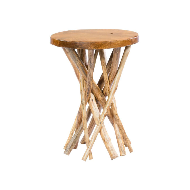 Paris Prix - Table D'appoint En Bois radix 55cm Naturel Brillant