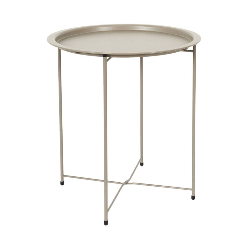 Paris Prix - Table d'Appoint en Métal 'Sienna' 50cm Beige Paris Prix - Table d'Appoint en Métal 'Sienna' 50cm Beige
