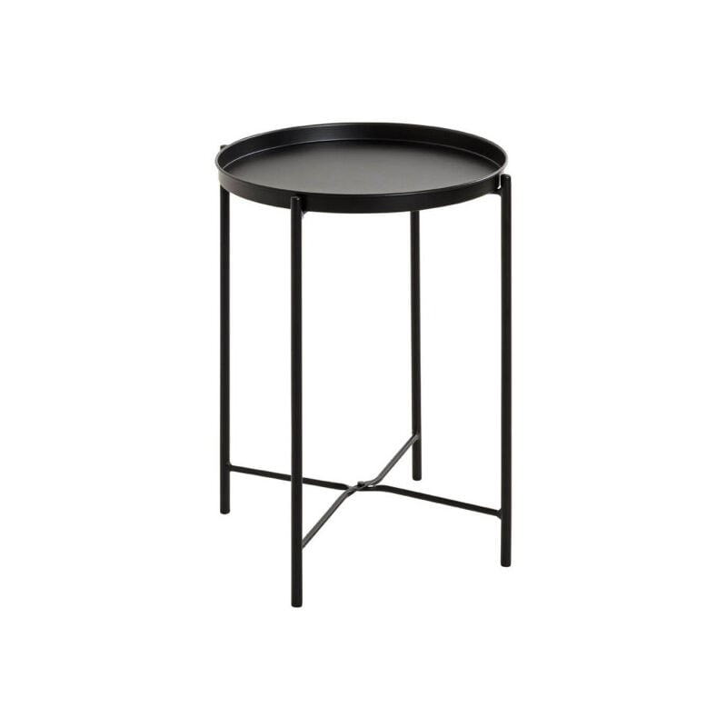 Paris Prix - Table d'Appoint Métal 'Yann' 50cm Noir