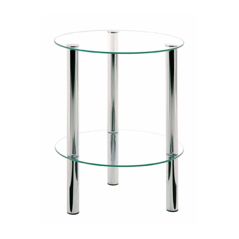 Paris Prix - Table d'Appoint Ronde Design 'Eliot' 47cm Transparent