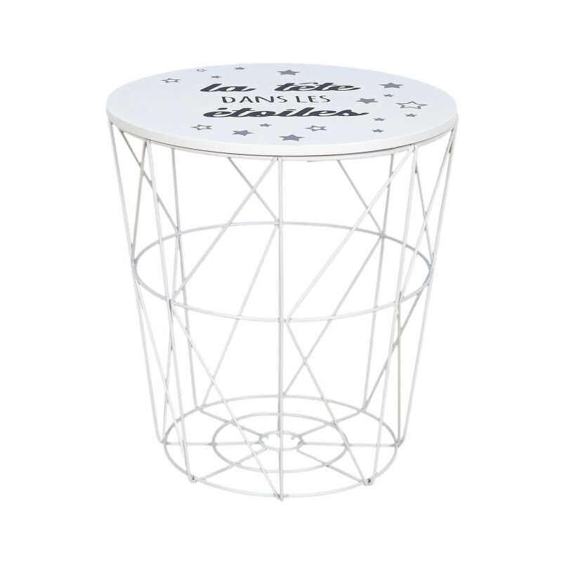 Paris Prix – Table d'appoint ronde 30cm en bois et MDF – Plateau amovible pour nettoyage facile – Design enfantin blanc Paris Prix – Table d'appoint ronde 30cm en bois et MDF – Plateau amovible pour nettoyage facile – Design enfantin blanc