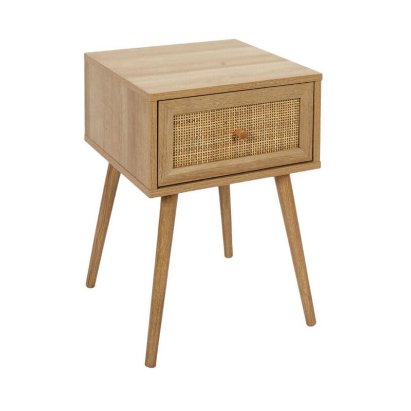 Paris Prix - Table de Chevet 1 Tiroir 'Bali' 55cm Naturel