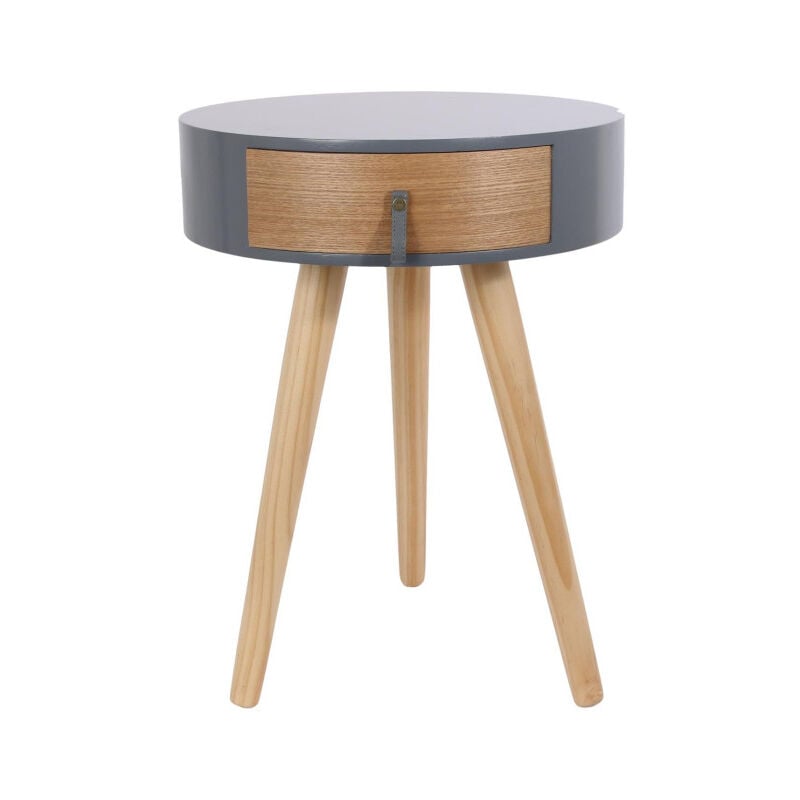 Paris Prix - Table de Chevet 1 Tiroir 'Nora' 46cm Gris