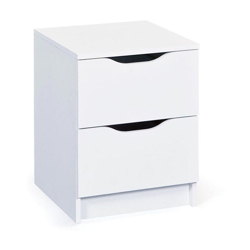 Paris Prix - Table de Chevet 2 Tiroirs 'Tilda' 41cm Blanc