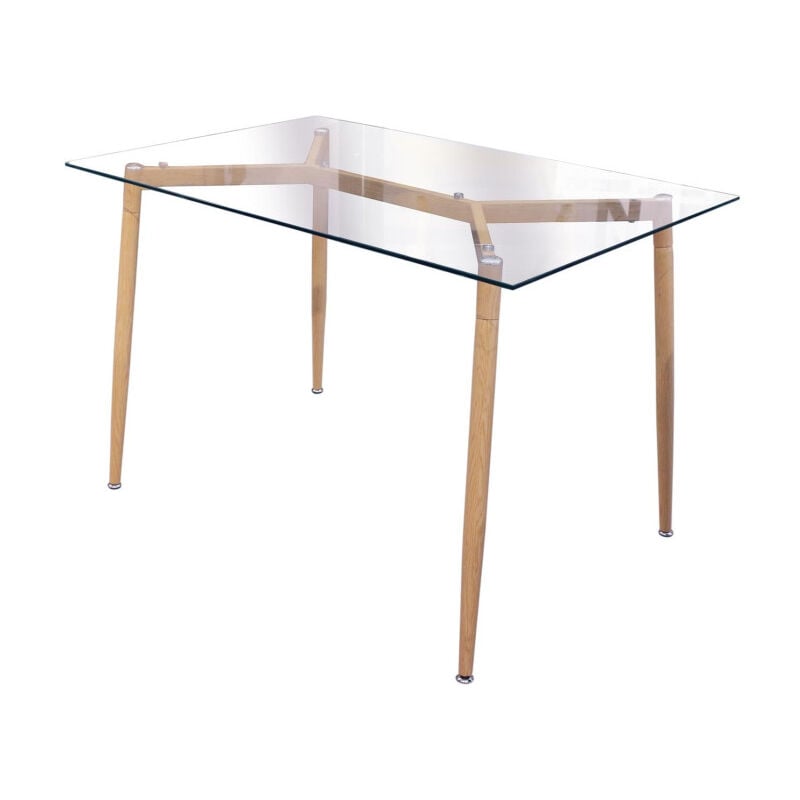 Paris Prix - Table de Repas en Verre 'Glosa' 115cm Transparent