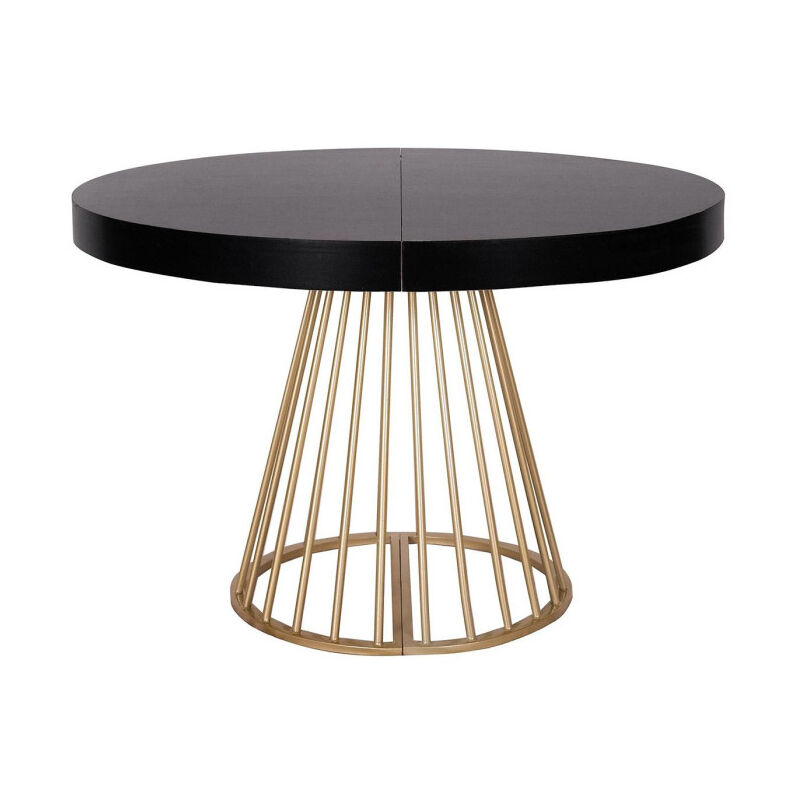 Paris Prix – Table de repas extensible ronde 110-260cm – Finition noire – MDF et métal – Accueille jusqu'à 12 couverts – À monter soi-même Paris Prix – Table de repas extensible ronde 110-260cm – Finition noire – MDF et métal – Accueille jusqu'à 12 couverts – À monter soi-même