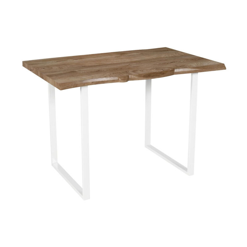 Paris Prix - Table de Repas 'Forest' 110cm Naturel & Blanc