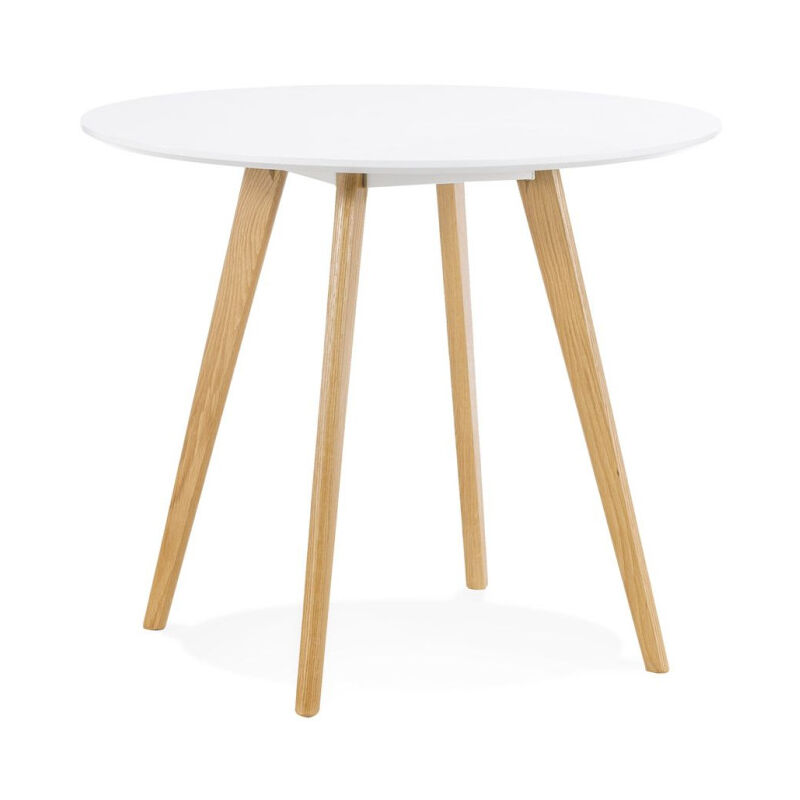 Paris Prix - Table de Repas Scandinave 'Pacio' 90cm Blanc