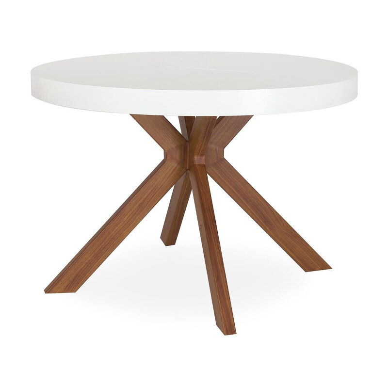 Table Ronde Extensible 'Zefane' 160-260cm Blanc
