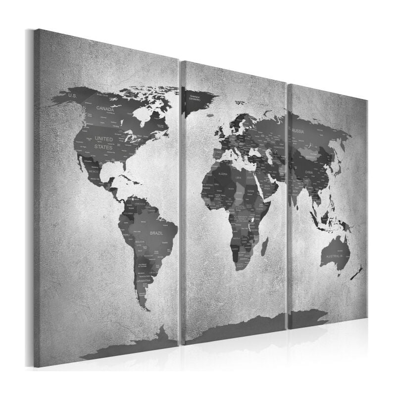 Tableau Imprimé 3 Panneaux 'Map on Concrete' 80 x 120 cm