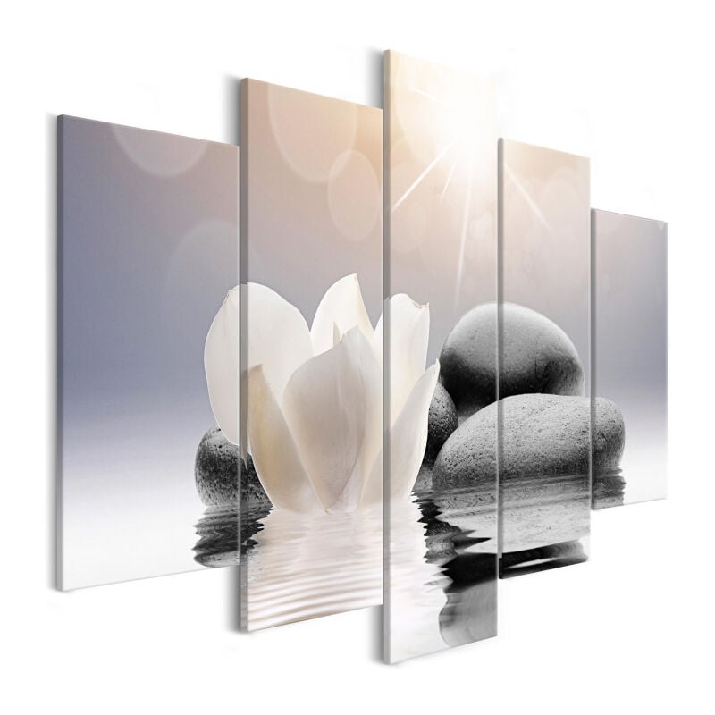 Paris Prix - Tableau Imprimé 5 Panneaux 'Natural Lightness Wide' 50 x 100 cm