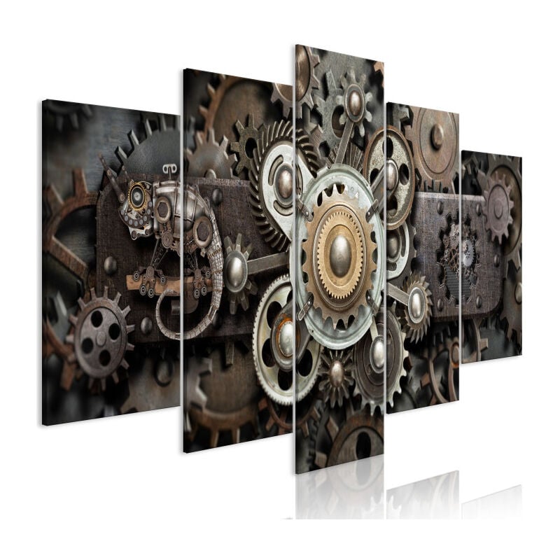 Paris Prix - Tableau Imprimé 5 Panneaux 'Old Mechanism Wide' 50 x 100 cm