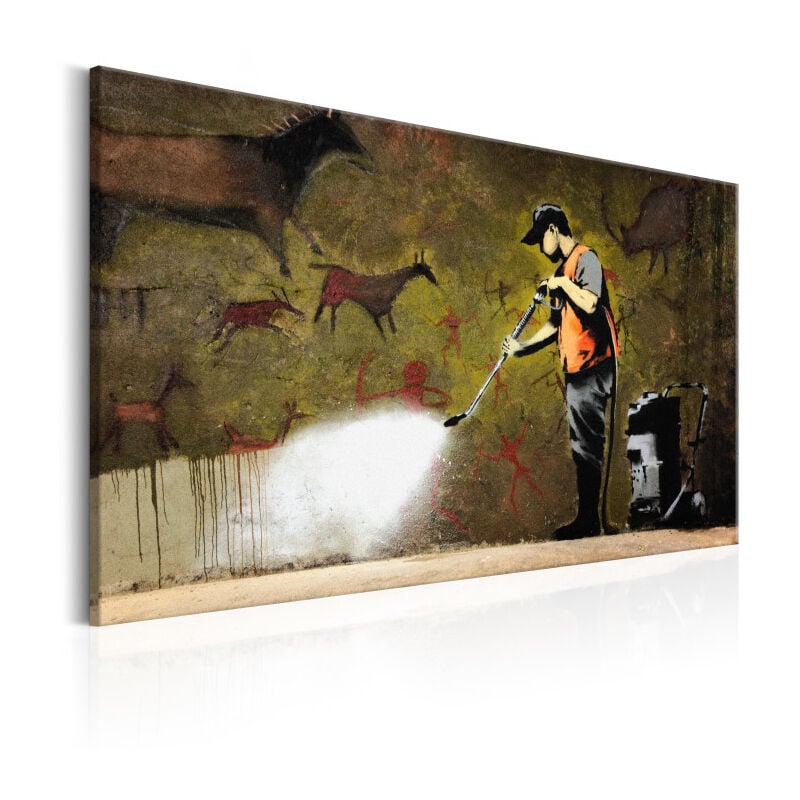 Paris Prix - Tableau Imprimé 'Cave Painting - Banksy' 40 x 60 cm
