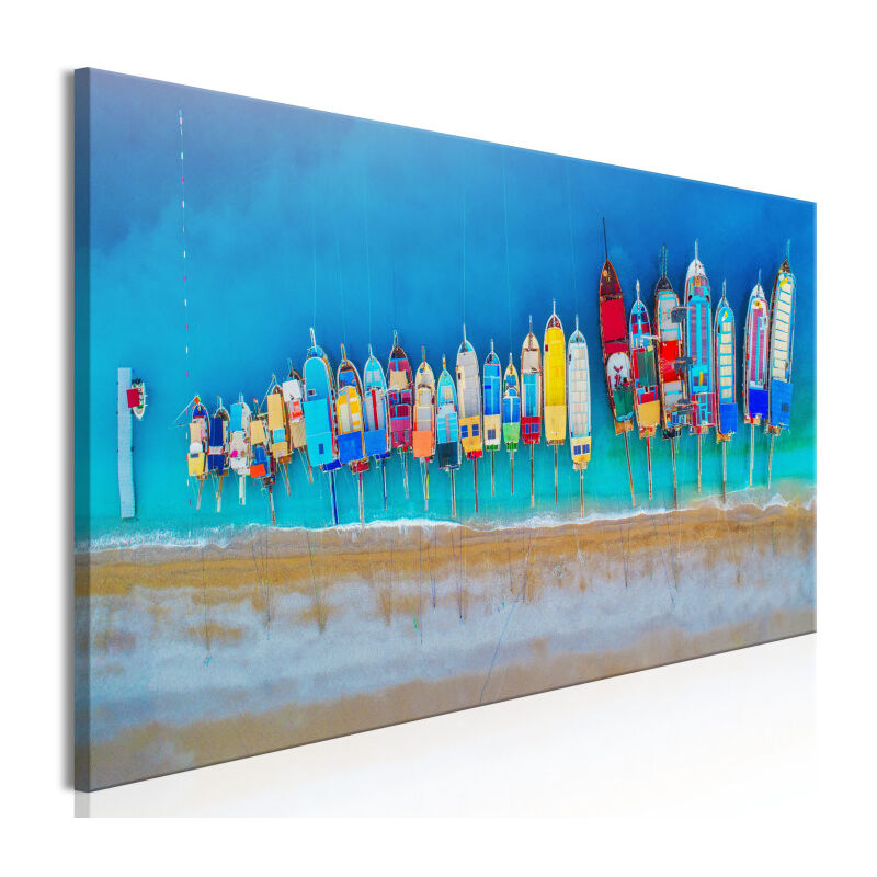 Tableau Imprimé 'Colourful Boats Narrow' 50 x 150 cm