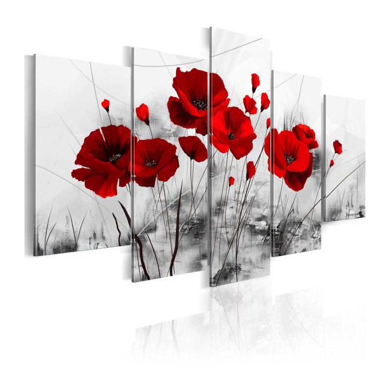 Tableau Imprimé 'Coquelicots Rouge Miracle' 50 x 100 cm