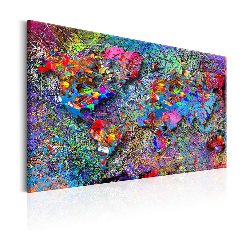 Paris Prix - Tableau Imprimé 'Map : Jackson Pollock Inspiration' 60 x 90 cm