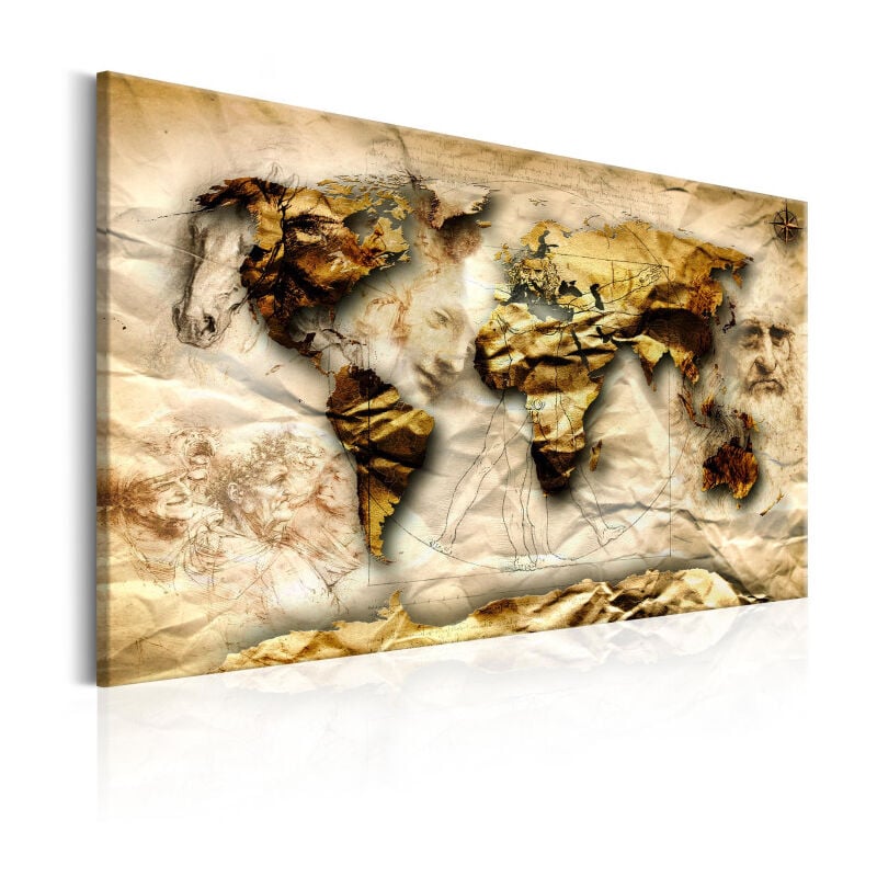 Tableau Imprimé 'Map : Leonardo Da Vinci Inspiration' 60 x 90 cm
