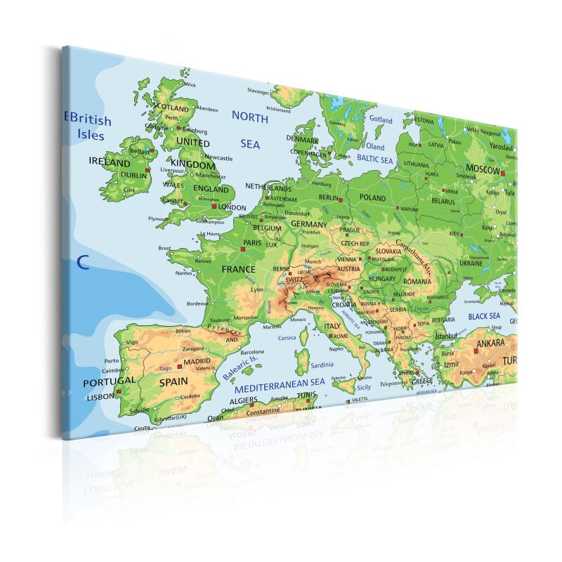 Paris Prix - Tableau Imprimé 'Map of Europe' 40 x 60 cm