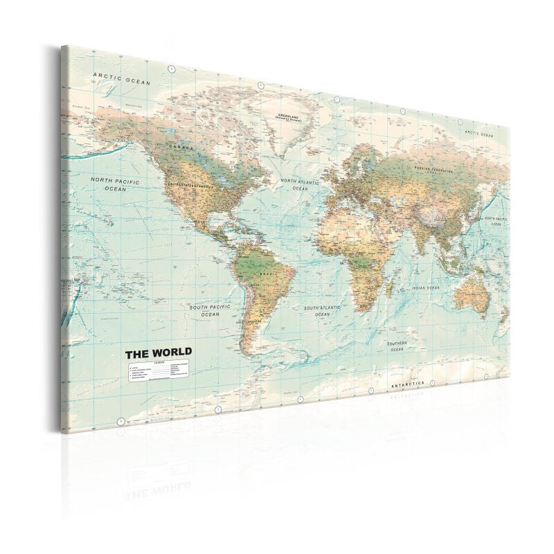 Paris Prix - Tableau Imprimé 'World Map : Beautiful World' 80 x 120 cm