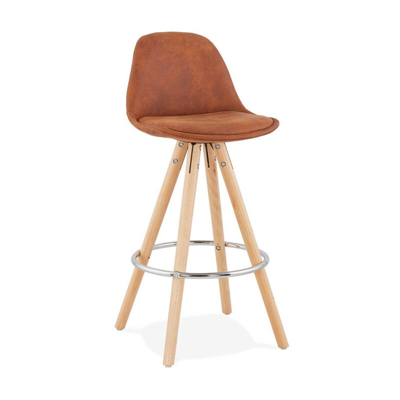 Paris Prix - Tabouret de Bar Scandinave 'Miro' 87cm Marron & Naturel
