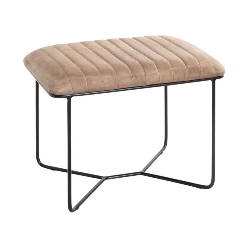 Paris Prix - Tabouret Design en Cuir 'Linor' 60cm Marron & Noir