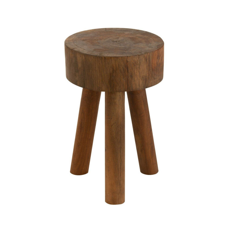 Tabouret en Bois 3 pieds 'Boby' 45cm Marron