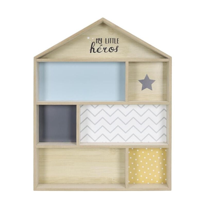 Étagère Déco pour Enfant "Maison" 50cm Bleu