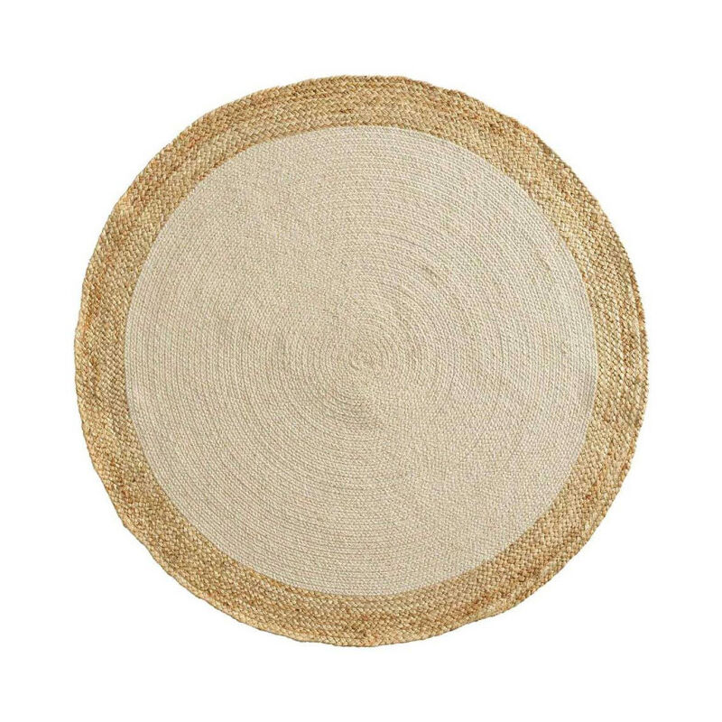 Paris Prix - Tapis Déco Rond en Jute 'Mario' 120cm Naturel & Or