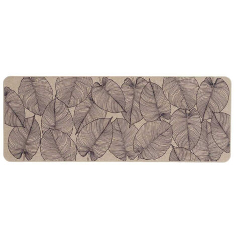 Paris Prix – Tapis de cuisine tissé 'Jade' 45x120cm – Antidérapant – Dessus polyester, dessous caoutchouc – Rectangulaire, couleur naturelle