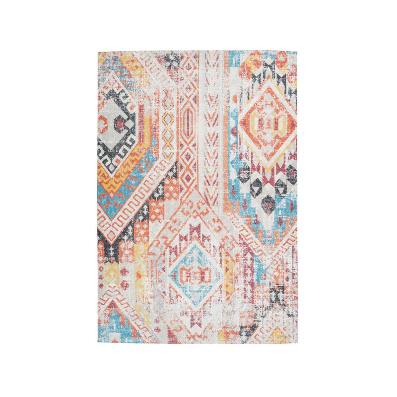 Paris Prix - Tapis Ethnique à Poils Courts 'Indiana ii' Orange 120 x 170 cm